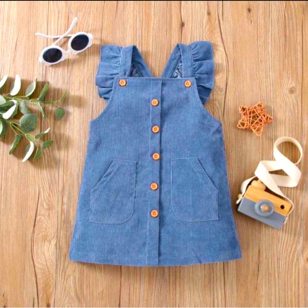 Girls blue Jean corduroy dress